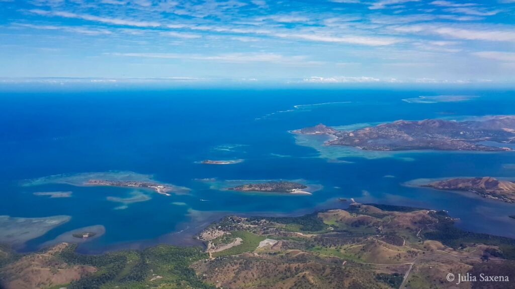 View of the Papua New Guinea coastline from above