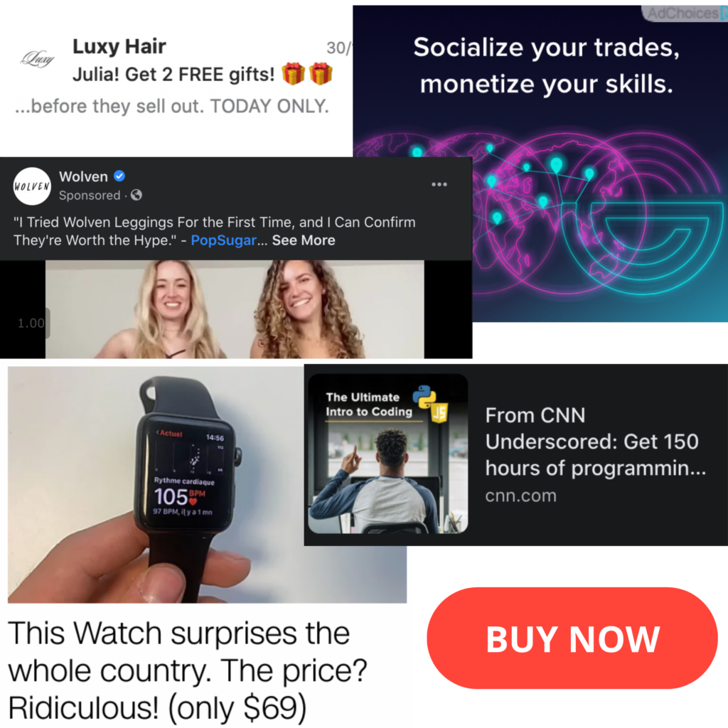 Collage of random ads