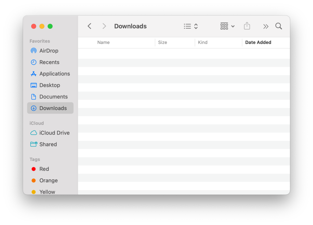 Empty Downloads Folder